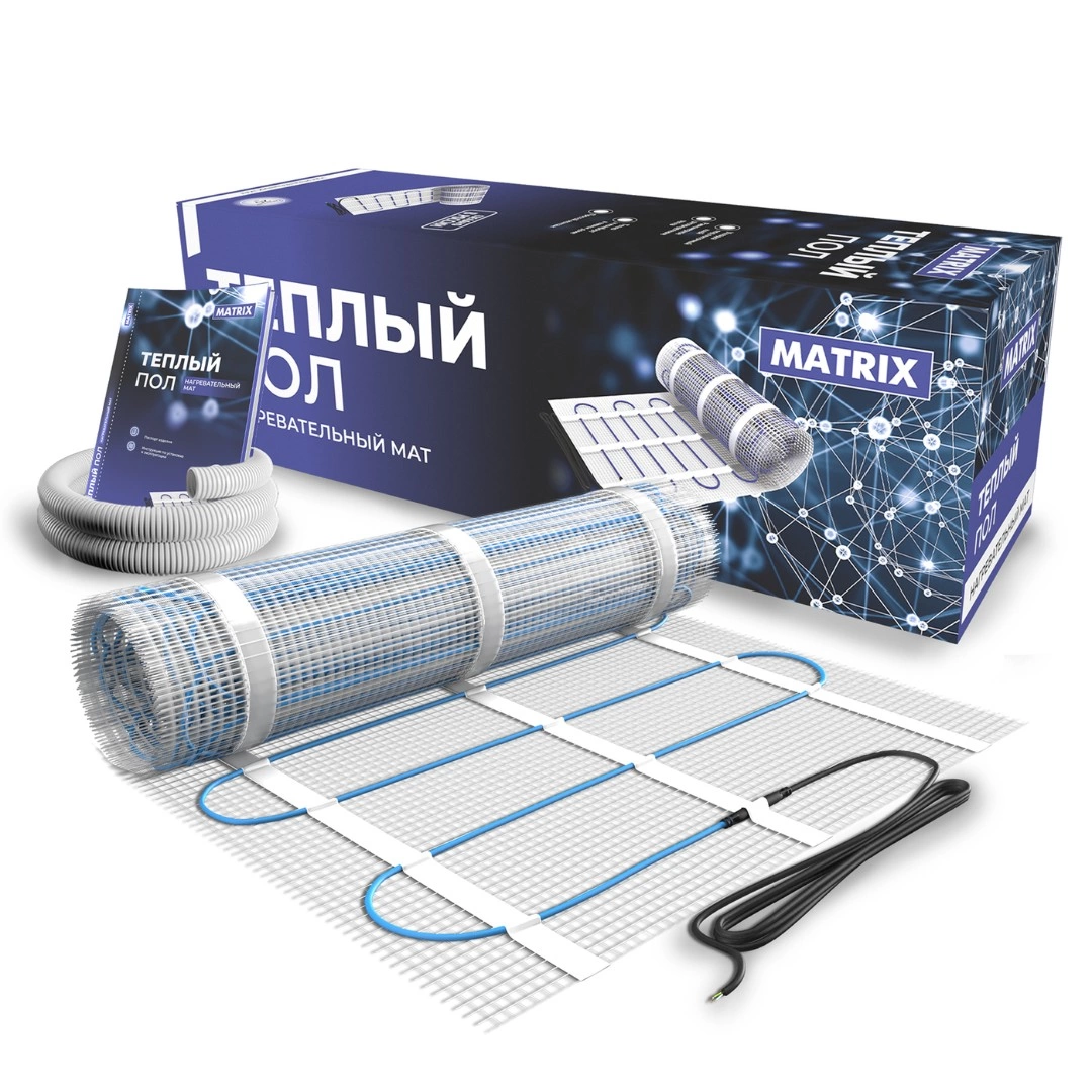 Теплый пол нагревательный мат MATRIX 8,0 кв.м